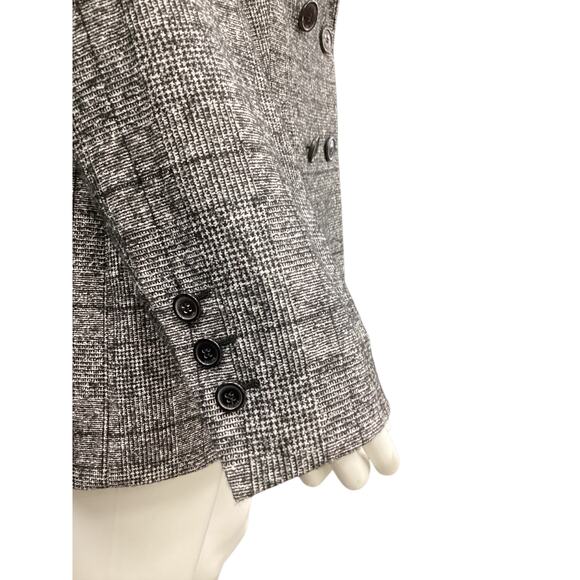 Escada Women’s Blazer Size 10 Alpaca Cotton Wool Blend Double Breasted B&W - Picture 5 of 6